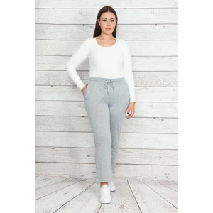 Kadın Gri Beli Lastikli Cepli Spor Pantolon 65N20399