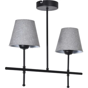 Çekya Modern Tasarım Salon Mutfak Yatak Odası Siyah Renk Gri Başlıklı 2 Li Avize