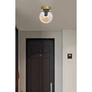 Çaça Modern Salon - Mutfak - Koridor Glop Bal Camlı Gold Eskitme Renk Tekli Tavan Plofonyer Avize