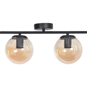 Nika Modern Salon - Mutfak - Yatak Odası Siyah Gövde Bal Cam Modern 2 Li Avize