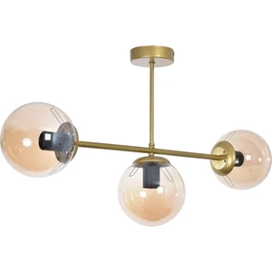 Roma Modern Tasarım Salon Yemek Odası Mutfak Eskitme Renk Bal Camlı Sıralı 3 Lü Avize