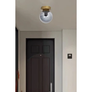 Çaça Modern Salon - Mutfak - Koridor Glop Füme Camlı Gold Eskitme Renk Tekli Tavan Plofonyer Avize