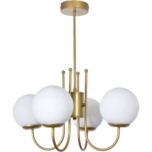 Zerrin Modern Tasarım Salon Yemek Odası Mutfak Eskitme Gold Renk Beyaz Camlı Sarkıt 4 Lü Avize