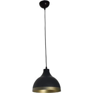 Ada Modern Mutfak Cafe Metal Siyah Içi Gold Renkli Gold Şeritlitekli Sarkıt Avize (Çap 20CM)