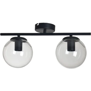 Nika Modern Salon - Mutfak - Yatak Odası Siyah Şeffaf Cam Modern 2 Li Avize