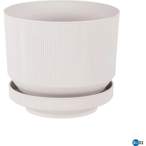 6 Litre Gri Dekoratif Lüks Saksı Iç Dış Mekan Tabaklı Plastik Çiçek Saksısı