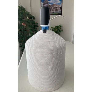 Double Knot Design Damacana Kılıfı Dekoratif Sepet - Organizer Hasır Jüt Tress  Sebil Kılıfı