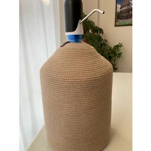 Double Knot Design Damacana Kılıfı Dekoratif Sepet - Organizer Hasır Jüt Tress  Sebil Kılıfı