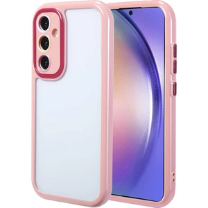 Case 4U Samsung Galaxy A54 Kılıf Kamera Korumalı Renkli Kenar ve Çerçeve Tasarımlı Vitamin Kapak Mürdüm