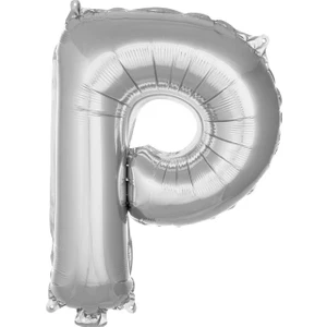 Patladı Gitti P Harf Gümüş Folyo BALON16 Inç 36 cm