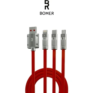 BOMER 3825 120W 6A 3 in 1 UNIVERSAL DATA CABLE 120W 6A ŞARJ VE DATA KABLOSU