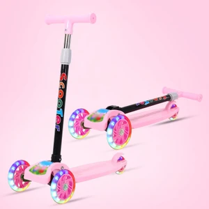 Çocuk Scooter'ı 2-8 Yaşında Üç Tekerlekli Yanıp Sönen Tekerlekli Scooter Katlanır (Yurt Dışından)