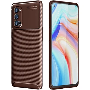 Oppo Reno 4 Pro 5g Kılıf Karbon Gofret Desenli Kavex Premium Silikon Kapak