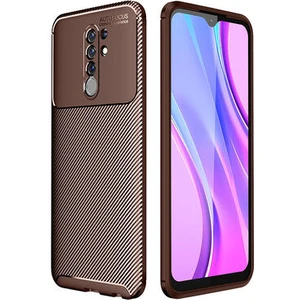 Redmi 9 Kılıf Karbon Desenli Şık Tamia Premium Silikon Kapak