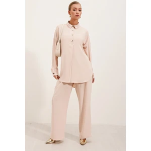 6631 Oversize Alt-Üst Takım - Bej