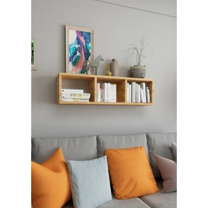 Dekormer Design Kitaplık 90 cm Duvar Rafı Atlantik Çam