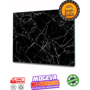 Cam Kesme ve Sunum Tablası | Siyah Mermer Görünümlü | 20CM x 30CM