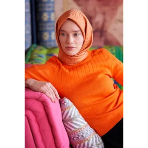 Madame Polo Ipeksi Jakar Safir Eşarp Zebra Desen - Şeftali