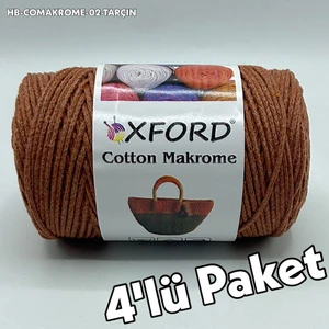 4'lü Paket Tarçın Renk Cotton Makrome 02  - %100 Pamuk Makrome ve Çanta Ipi