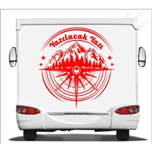 Sticker Usta Pusula Dağ Orman 4x4 Offroad Adventure Araba Oto Karavan Sticker 00081