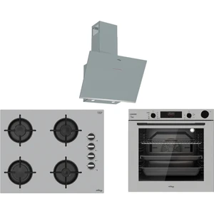 TT300 Gri Ankastre Set TDE6004SG Davlumbaz + TAO6001SG Ocak + TAF6004SSP Fırın
