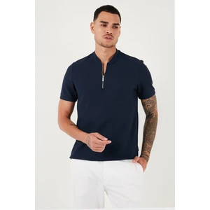 Pamuklu Regular Fit Yarım Fermuarlı T Shirt Erkek T Shirt 5902653