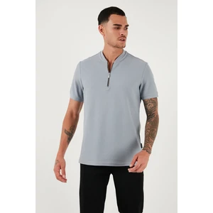 Pamuklu Regular Fit Yarım Fermuarlı T Shirt Erkek T Shirt 5902653