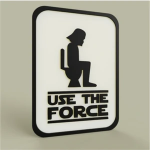 Byd3d Tekno Yapışkanlı Star Wars Duvar Süsü, 'Us The Force' Tuvalet Ve Banyo Kapı Tabelası
