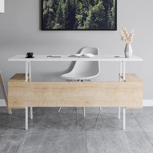 Just Home Tori Çalışma Masası - Safir Meşe / Beyaz - 140 cm