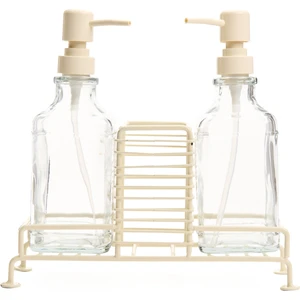 Stantlı Sıvı Sabunluk - Bej / Şeffaf - 500 ml
