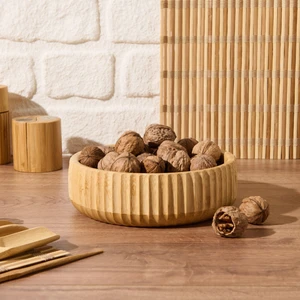 Bambu Oyuk Kase - Kahverengi - 19 cm