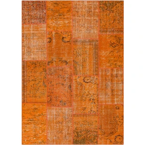 Grand Hedef Halı Otantik El Dokuma Patchwork Halı Turuncu