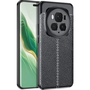 Honor Magic 6 Pro Deri Desenli Silikon Kılıf - Ultra Darbe Emici Kamera Korumalı Kapak