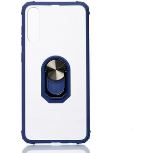Techno Guru Samsung Galaxy A70 Yüzüklü ve Kenarları Renkli Köşe Korumalı Mola Premium Pc Silikon Kılıf