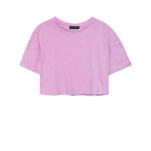 Crop Tişört Açık Pembe