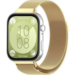 Huawei Watch Fit 3 Uyumlu Kordon Paslanmaz Çelik Metal Bükülmeye Dayanıklı Manyetik Klips Saat Kayış