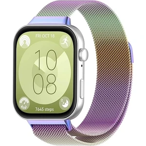 Huawei Watch Fit 3 Uyumlu Kordon Paslanmaz Çelik Metal Bükülmeye Dayanıklı Manyetik Klips Saat Kayış