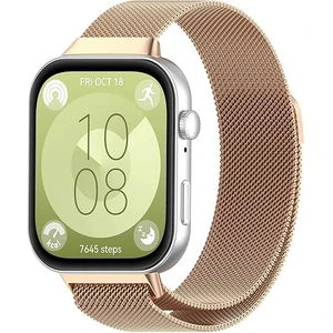 Huawei Watch Fit 3 Uyumlu Kordon Paslanmaz Çelik Metal Bükülmeye Dayanıklı Manyetik Klips Saat Kayış