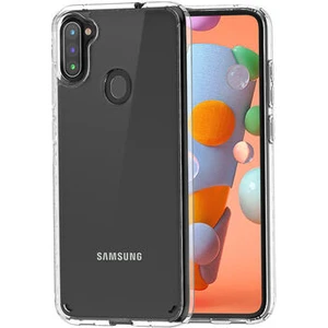 Techno Guru Samsung Galaxy A11 Tam Koruma Sağlayan Sert ve Şeffaf Coss Premium Silikon Kılıf