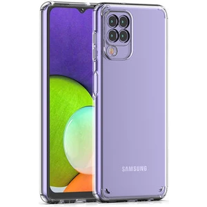 Techno Guru Samsung Galaxy A22 4g Tam Koruma Sağlayan Sert ve Şeffaf Coss Premium Silikon Kılıf