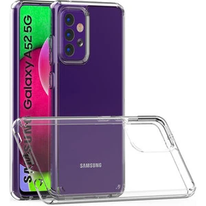 Techno Guru Samsung Galaxy A52 Tam Koruma Sağlayan Sert ve Şeffaf Coss Premium Silikon Kılıf