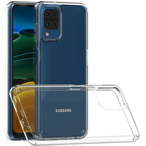 Techno Guru Samsung Galaxy M12 Tam Koruma Sağlayan Sert ve Şeffaf Coss Premium Silikon Kılıf
