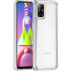 Techno Guru Samsung Galaxy M51 Tam Koruma Sağlayan Sert ve Şeffaf Coss Premium Silikon Kılıf
