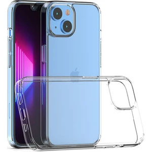 Techno Guru iPhone 14 Plus Tam Koruma Sağlayan Sert ve Şeffaf Coss Premium Silikon Kılıf