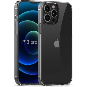 Techno Guru iPhone 13 Pro Max Tam Koruma Sağlayan Sert ve Şeffaf Coss Premium Silikon Kılıf