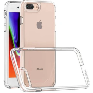 Techno Guru iPhone 8 Plus Tam Koruma Sağlayan Sert ve Şeffaf Coss Premium Silikon Kılıf