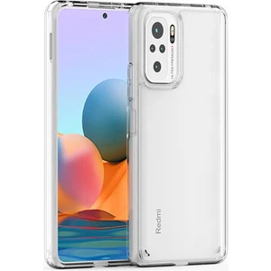 Techno Guru Redmi Note 10S Tam Koruma Sağlayan Sert ve Şeffaf Coss Premium Silikon Kılıf