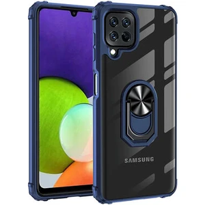 Techno Guru Samsung Galaxy M32 Yüzüklü ve Kenarları Renkli Köşe Korumalı Mola Premium Pc Silikon Kılıf