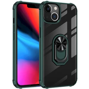 Techno Guru iPhone 13 Mini Yüzüklü ve Kenarları Renkli Köşe Korumalı Mola Premium Pc Silikon Kılıf