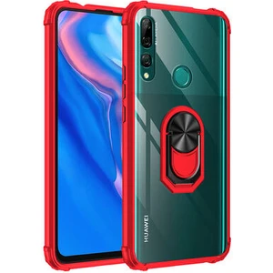 Techno Guru Huawei Y9 Prime 2019 Yüzüklü ve Kenarları Renkli Köşe Korumalı Mola Premium Pc Silikon Kılıf